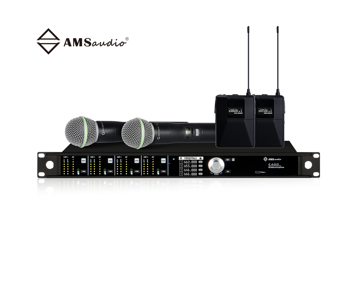 E400-True diversity four-channel wireless microphone system