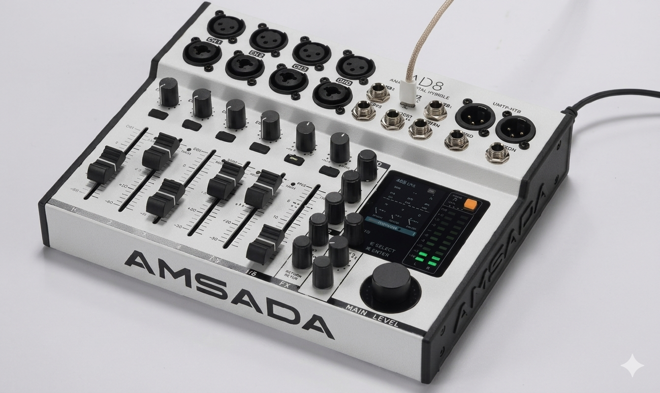 Entry-Level Digital Mixers: AMSADA AD8 vs. Behringer FLOW 8—Which Offers Better Value?